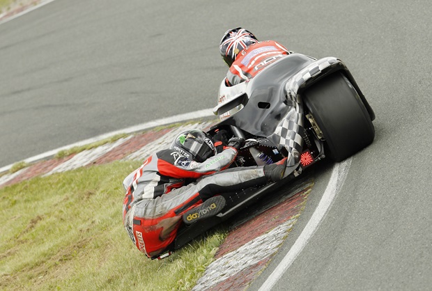 Isle of Man TT sidecar star Tim Reeves in World Championship action with Ashley Hawes in Germany (Mark 'Wally' Walters)